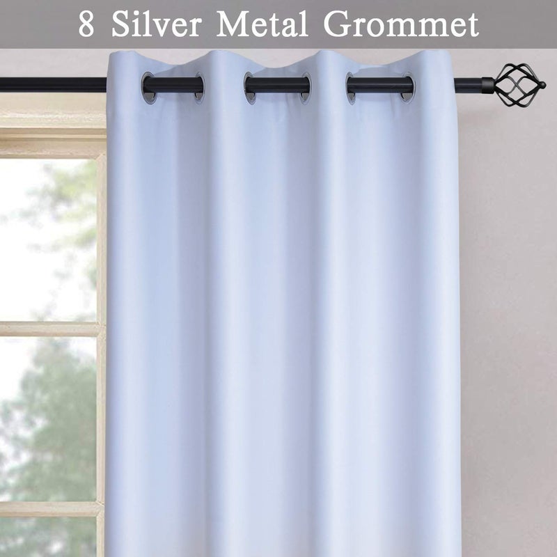 SimpleHome 96 Inch Long Ombre Blackout Curtains Gradient White and Black Room Darkening Curtain Thermal Insulated Grommet Window Drapes for Living Room/Bedroom (Black, 52W x 96L / 2 Panels) - Image 3